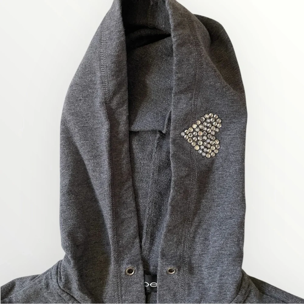 Y2K Rhinestone Bebe zip up cropped hoodie - Picture 2 of 5